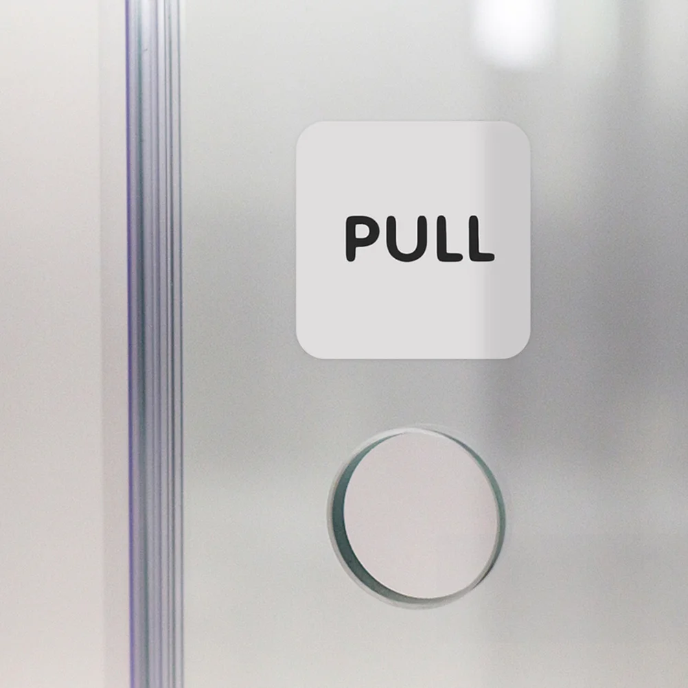2Pairs Acrylic Push Pull Sticker Signs Time Saving Durable Transparent Square Labels for Office Store Glass Door Use