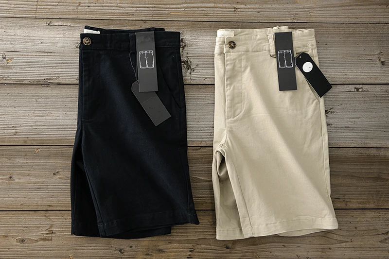 

American Style Men's Elastic Cotton Shorts Summer New Business Casual Color Versatile Basic Washed Urban Fashion