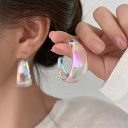 Fashion Korean Colorful Large Drop Earring Women Vintage Irregular Teardrop Dangle Earrings for Female Party Jewelry New