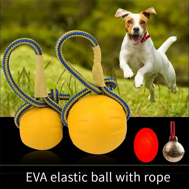 EVA pet toy ball dog floating flying disk training dog pull ring bite resistant teeth grinding pet ball wear rope ball