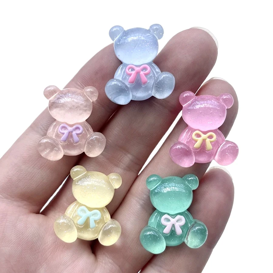 10pcs Clear color Butterfly Festival Bear resin Flat back diy hairpin gift decoration scrapbook