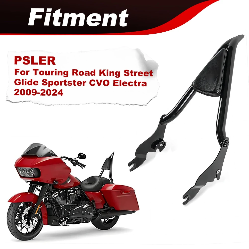22 Inch Detachable Foldable Passenger Sissy Bar Backrest PU Leather Pad For Harley Touring FLHR FLHX FLHT FLTR 2009-2024 view 3
