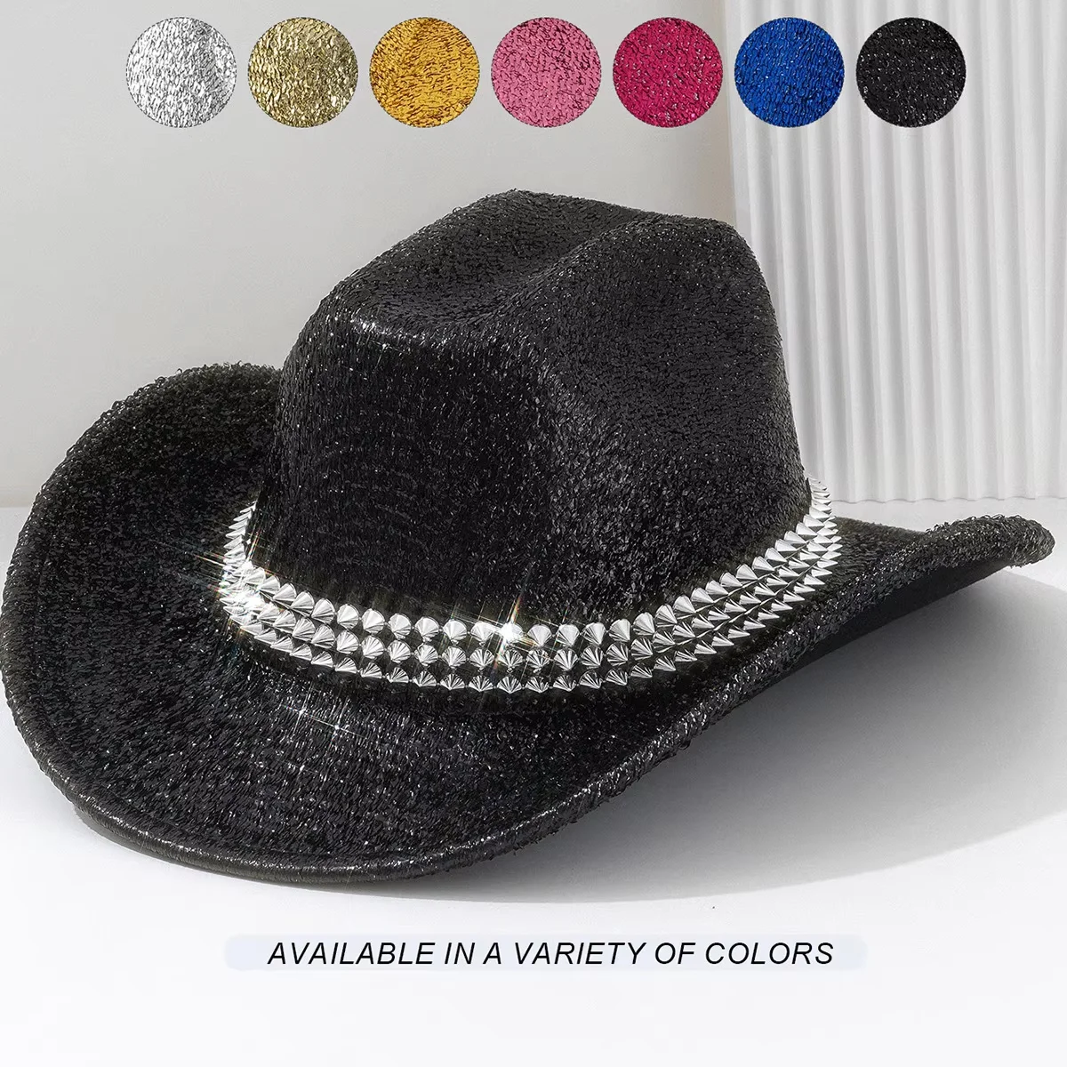 

HongLuan Western Cowboy Hat Rhinestone Man - Vintage Cowboy Accessories & Country Cowgirl Hats for Ladies Adults Woman