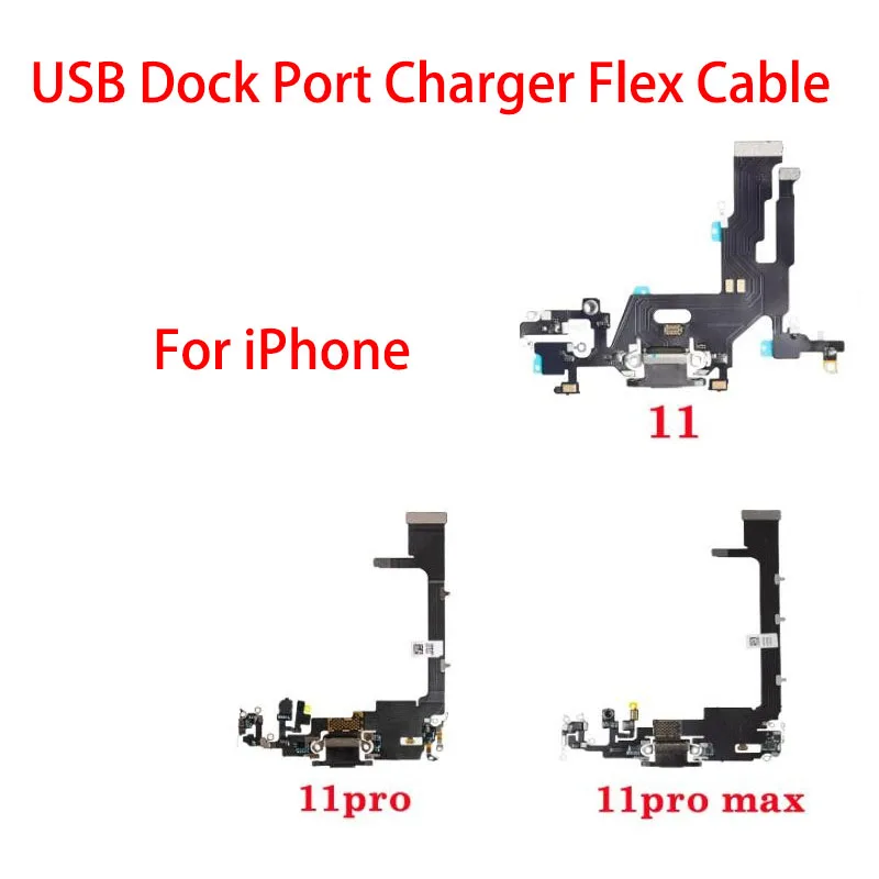 USB Charger Port Dock Connector Flex Cable Charging with Microphone For iPhone 11/11Pro/11ProMax