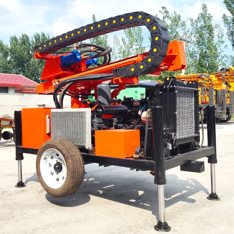 Customized  Professional 200m Mobile Drilling Rig With Mud Pumps and Air Compressors Water Well Drilling Rig