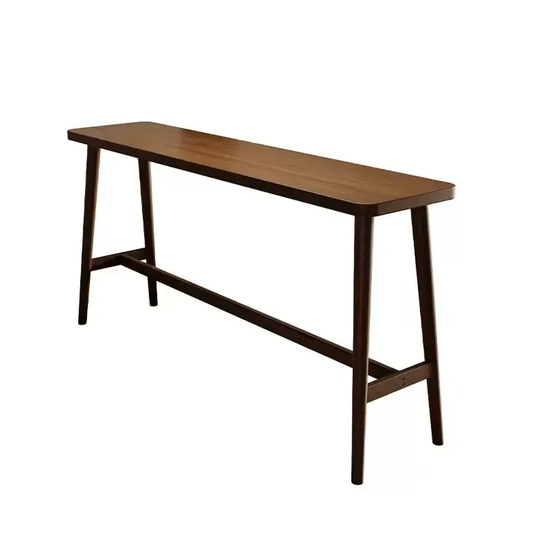 Solid wood bar table and chair combination, balcony window against the wall high and narrow table