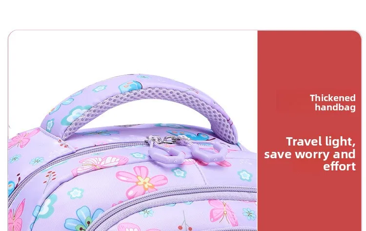3pcs/set Flower Butterfly Prints School Backpack for Girls Bookbag set Elementary Middle School Student Backpack with Lunch Box