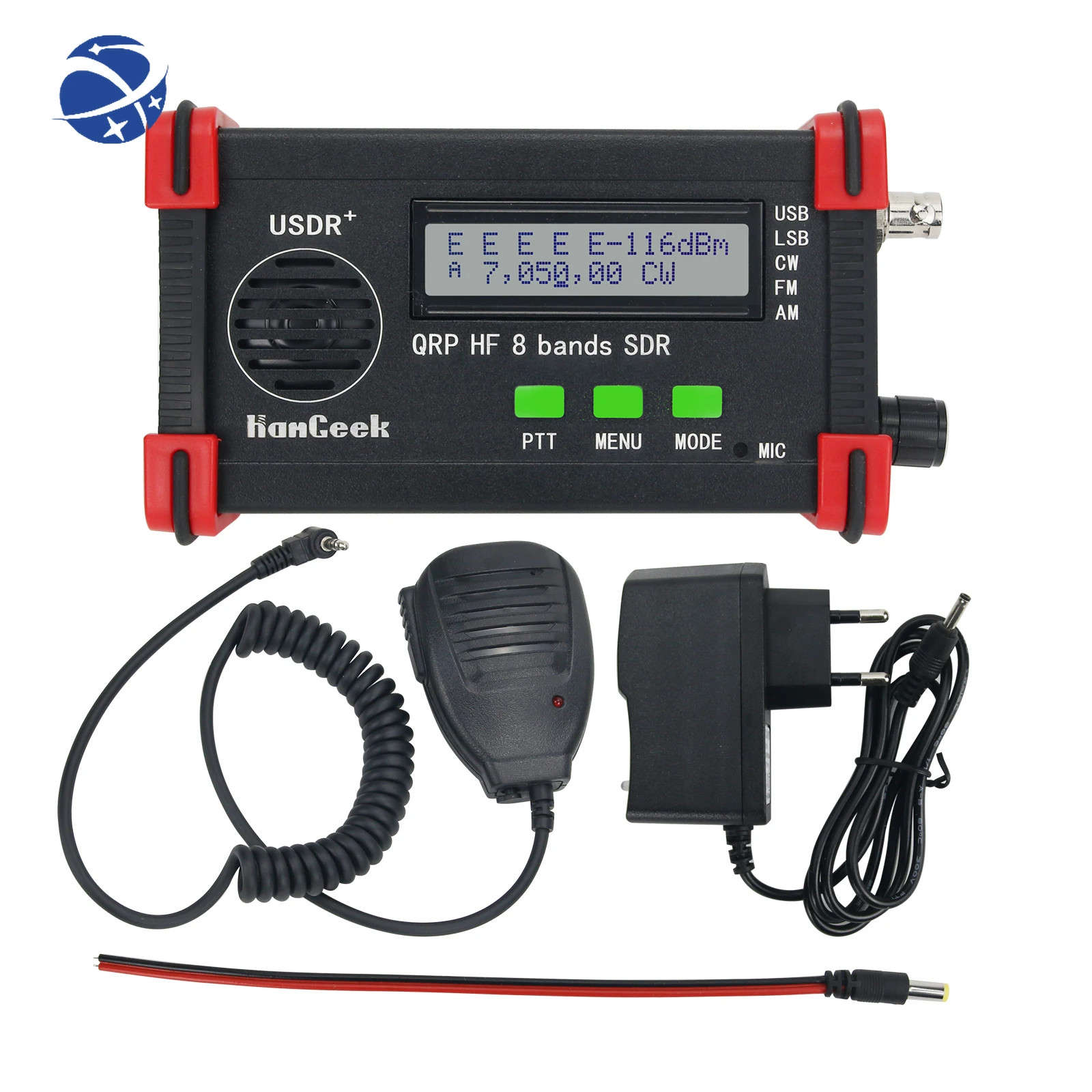 yyhc HanGeek USDR+ 5W QRP HF 8-Band SDR Transceiver FT8 USB LSB CW FM AM HF Transceiver with Microphone