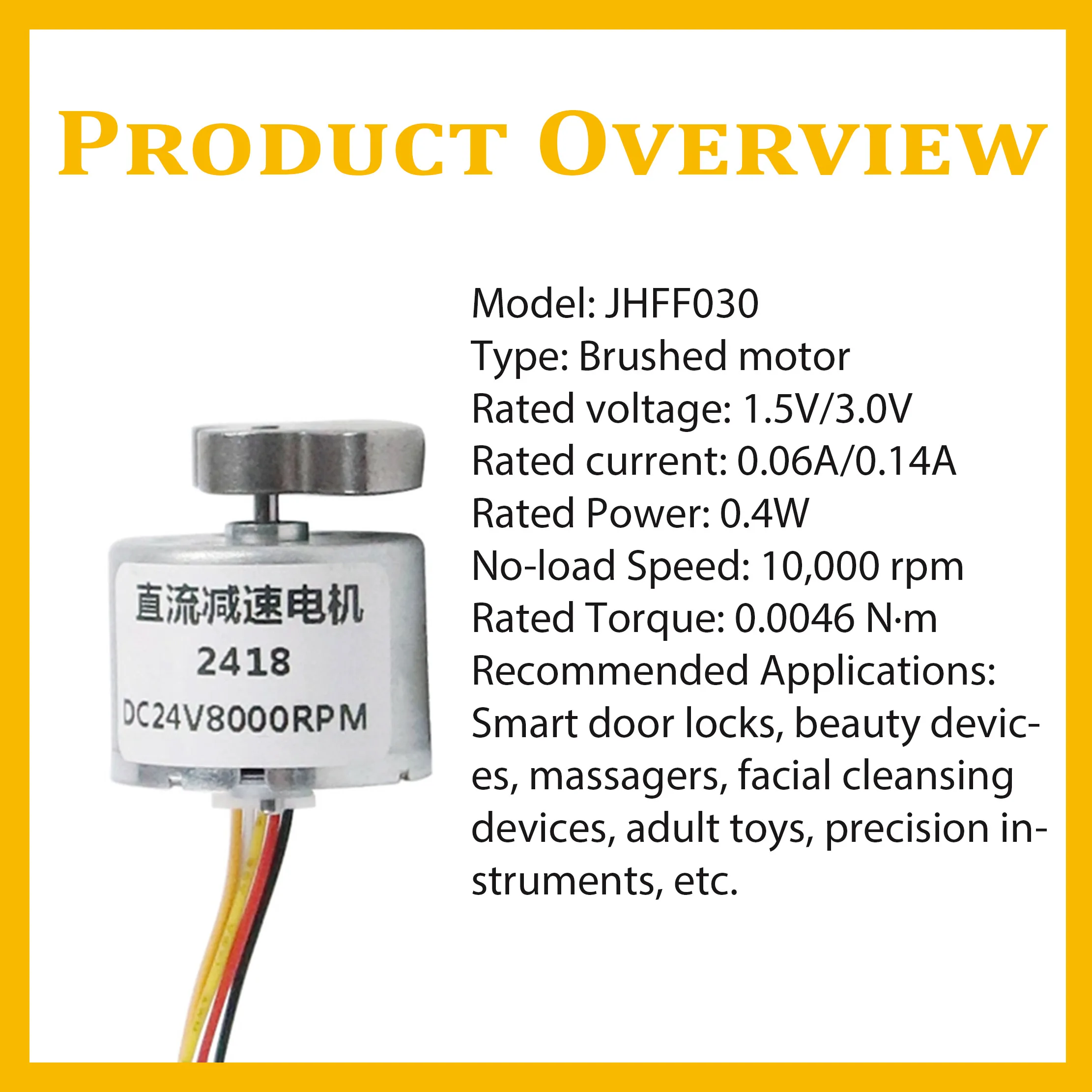2418 DC brushless vibrating micro motor, 12/24V speed control/forward and reverse, for adult massagers and beauty devices