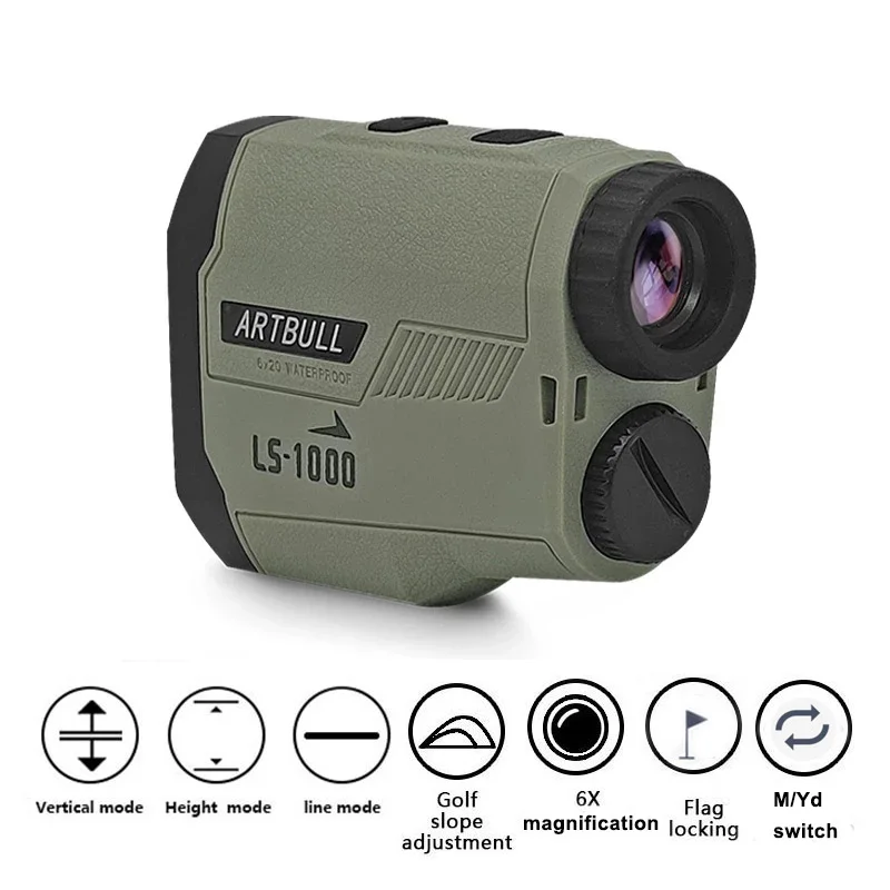 Imagem -03 - Artbull-telêmetro a Laser 1200m 650m para a Caça ao ar Livre Golfe com Bloqueio de Bandeira Inclinação Medidor de Distância Ajustada
