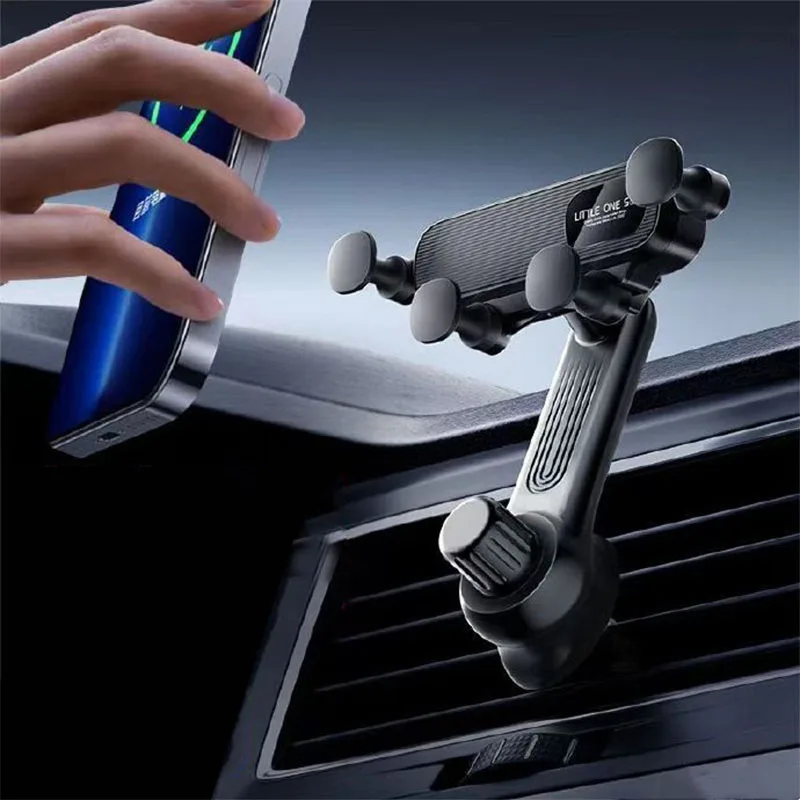 

New 360° Rotation Gravity Car Phone Holder Air Vent Clip Navigation Stand Telescopic Air Outlet Phone Support For 4.7-7 inch