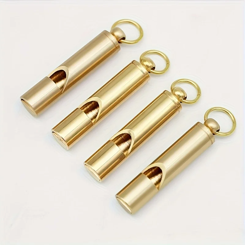 HOT NEW Brass Outdoor Survival Equipment Military Fan Supplies Retro Referee Brass Whistle Pure Survival Whistle Mini Keychain