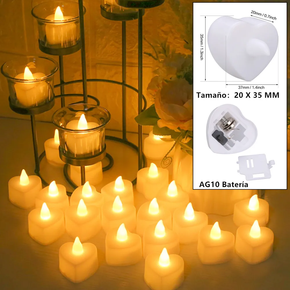 مجموعة شموع نذرية LED عديمة اللهب 100 + شموع كهربائية تدوم طويلاً تعمل بالبطارية Tealight لاقتراح الزفاف ديكور رومانسي