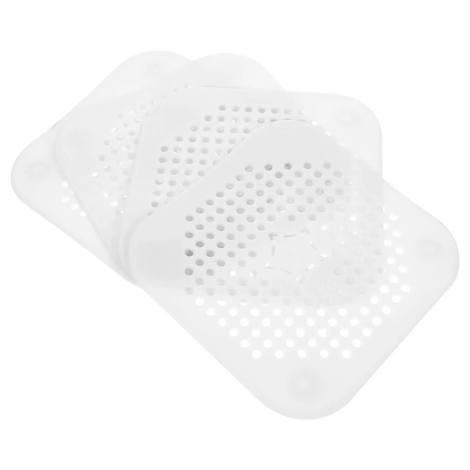 4Pcs Kitchen Floor Drain Silicone Strainers Non-Clogging Square Sink Hair Catchers Bathroom Floor Hair Catcher Covers