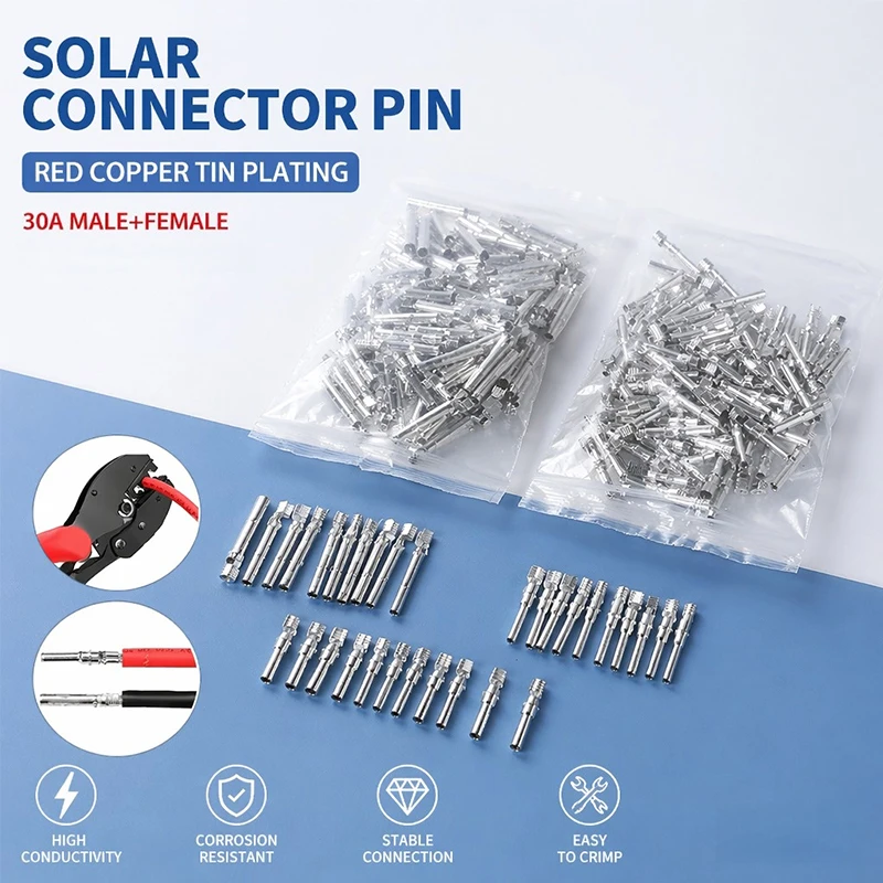 50/10 Pairs Solar Connector male and female inside metal core use for solar cable connection 10 pairs of solar connector pins