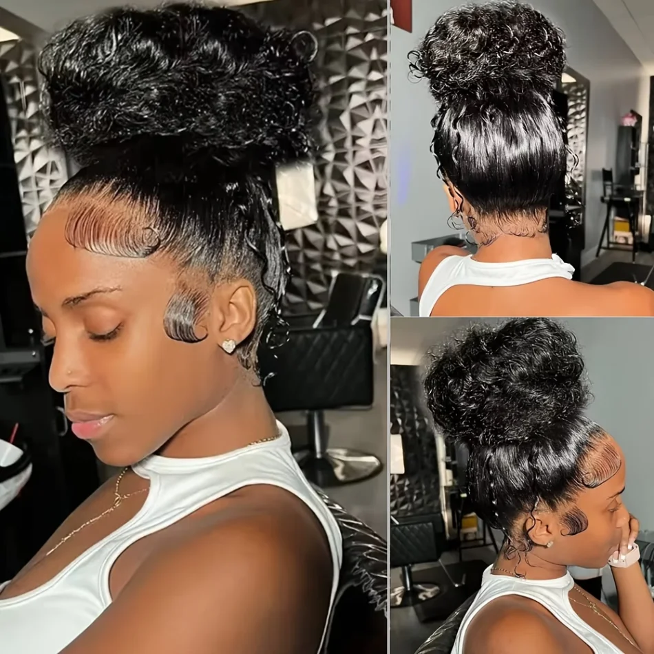 Deep Wave Invisible 360 Glueless Full Lace Wigs Human Hair Pre Plucked Bleached Knots Pre Cut Skinlike HD Lace Frontal Wig With Elastic Drawstring
