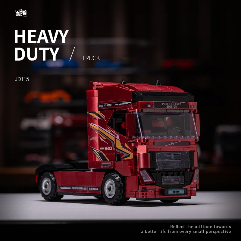 DIY ヨーロッパトラック トラクター 組み立てブロックキット - 頑丈な組み立て玩具、男の子の誕生日/パーティーギフト、車用コレクタブルモデル F