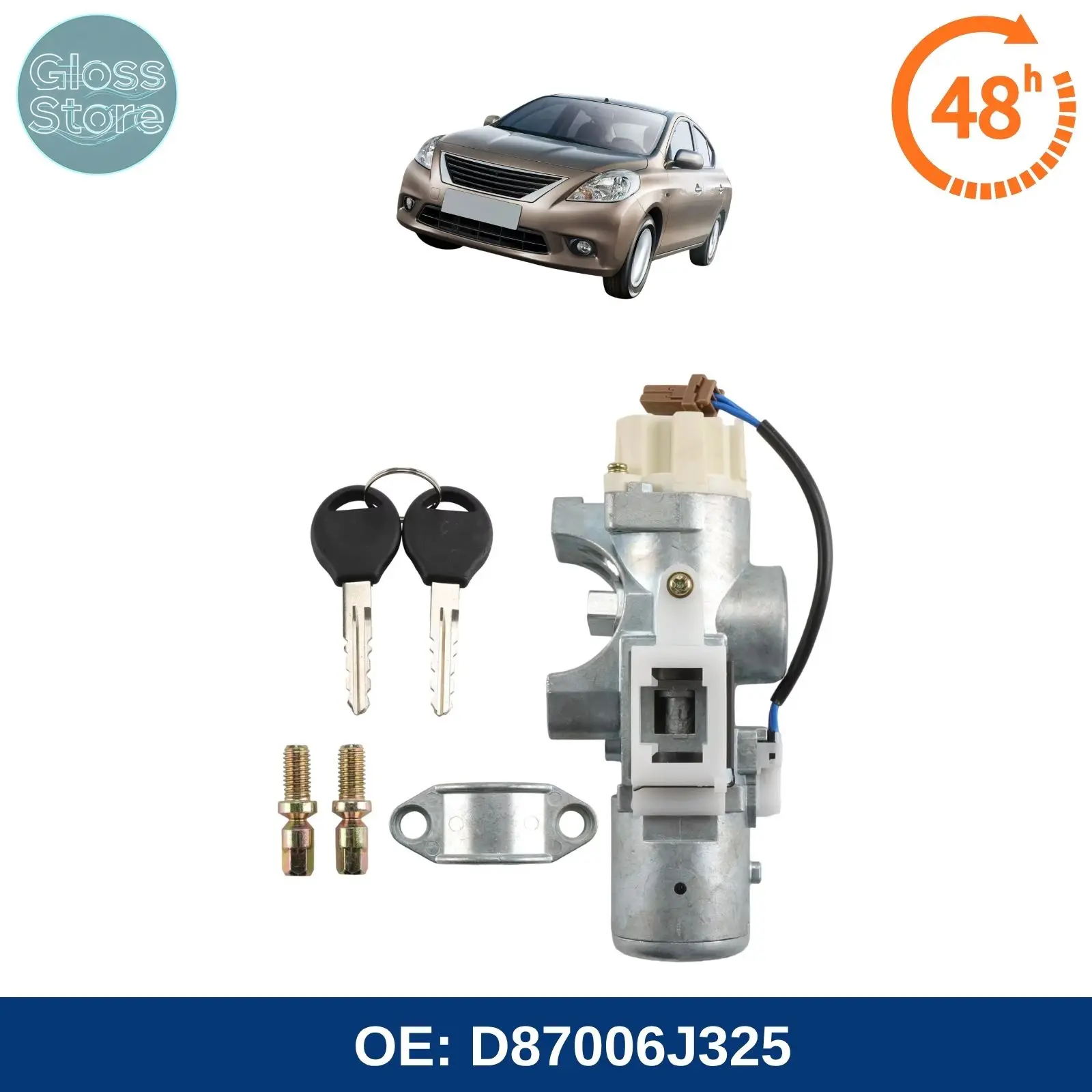 D8700-6J325 D87006J325 Cilindro de Bloqueo del Interruptor de Encendido para NISSAN SENTRA MAXIMA PATHFINDER 2001-2002