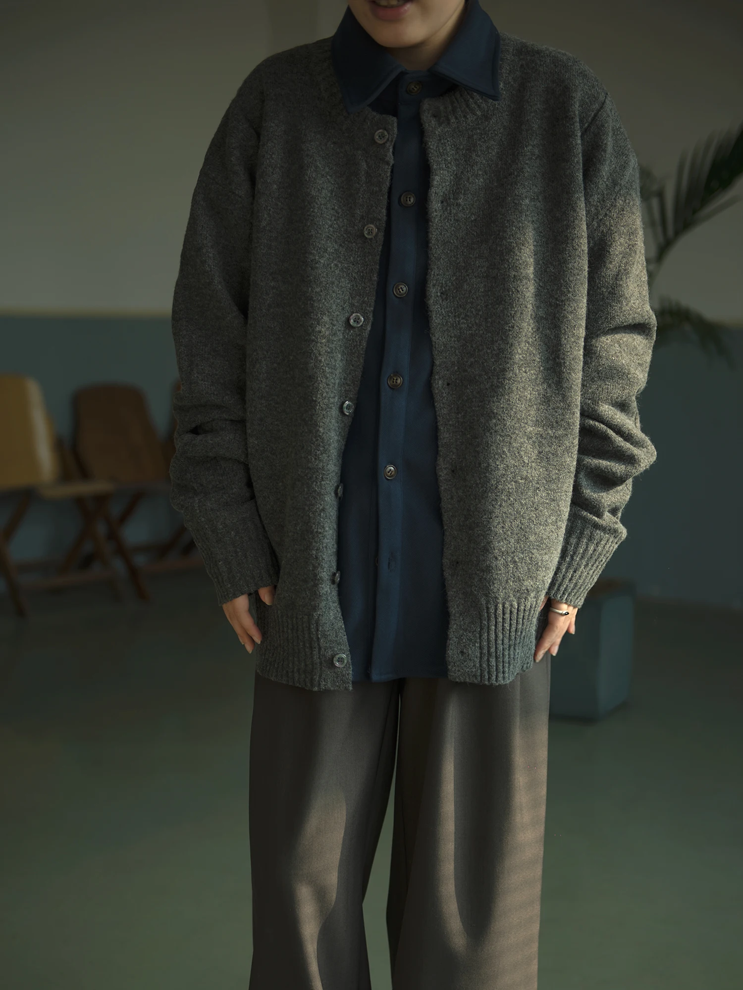 

InOurTime круглый открытый кардиган вязаный свитер женский японский Sle ретро верхняя одежда для пар осень-зима Новое поступление