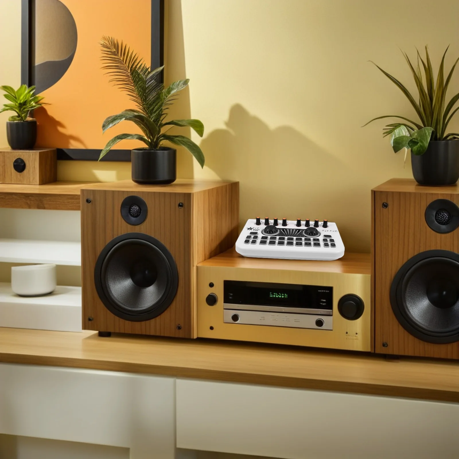 

Professional Dj Mixer Console High Precision Digital Sound Board Karaoke Live Streaming Portable Audio Interface Stereo Effects