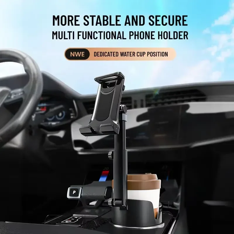 Car Cup Tablet Holder Expander with Cell Phone Mount 360 Rotation Smartphone Auto Interior Accessories