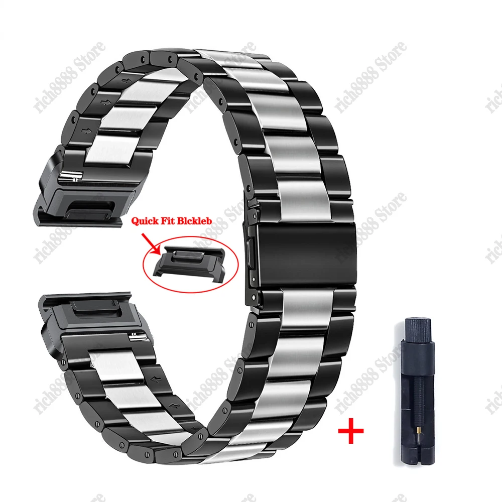 20 22 26MM For Garmin Fenix 6s 7X Pro Solar EPIX GEN 2 Tactix 7 6 Enduro 5X Plus 3HR Descent MK1 Mk2 Strap Band Stainless steel