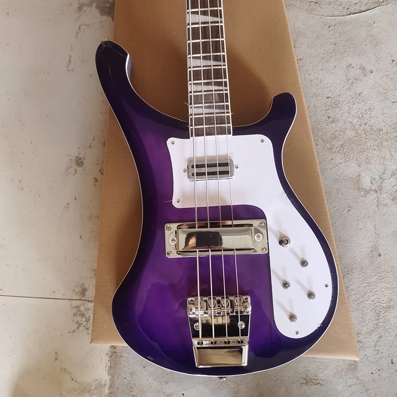 Purple Rickenbacker 4 string bass guitar, a variety of colors to choose from, support color customization