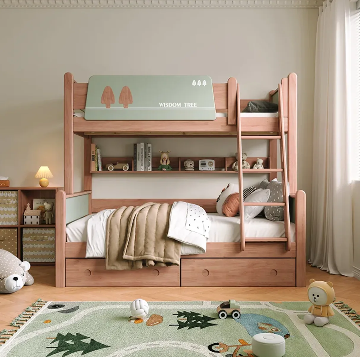 #*s for Solid Wood Children's Bed Boys Girls Bunk Bed Small Apartment Adult High-Low Mother Child Bedroom Furniture