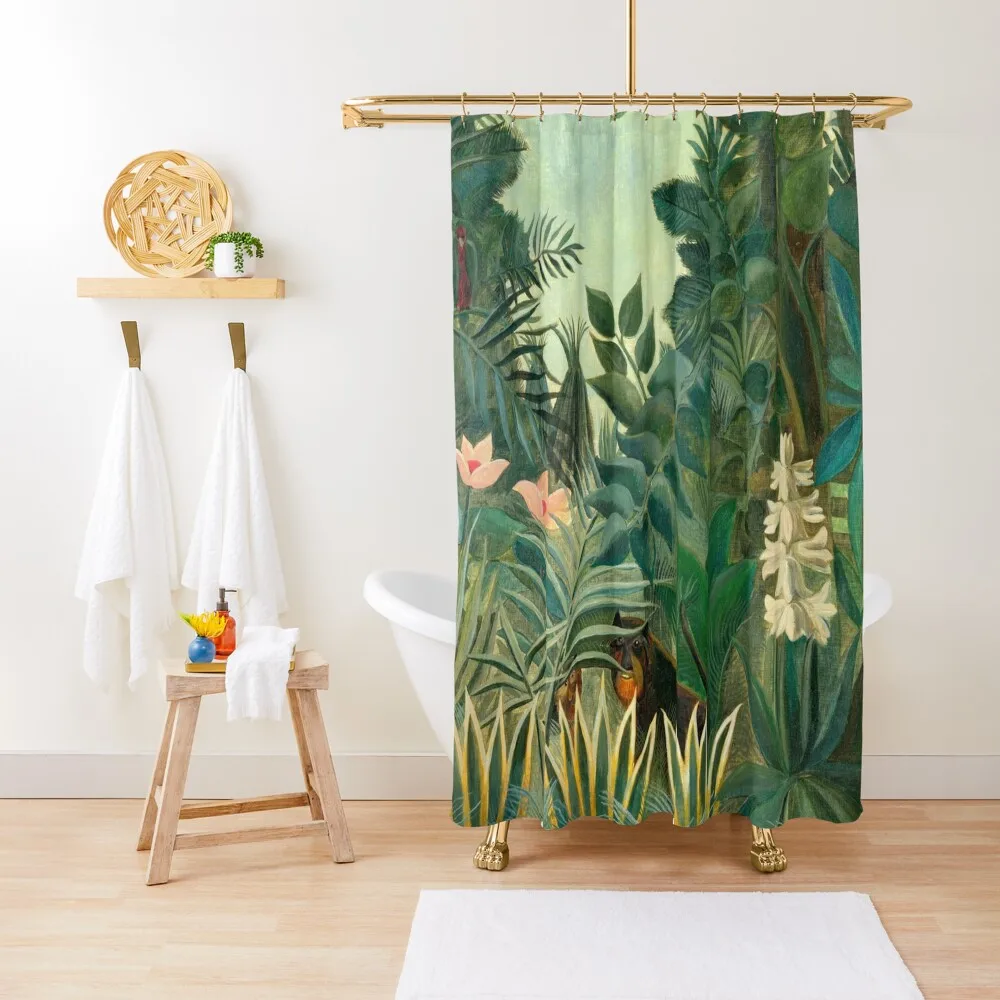 

Henri Rousseau The Equatorial Jungle, 1909 Shower Curtain Waterproof Bathroom Shower Cute Shower Curtain