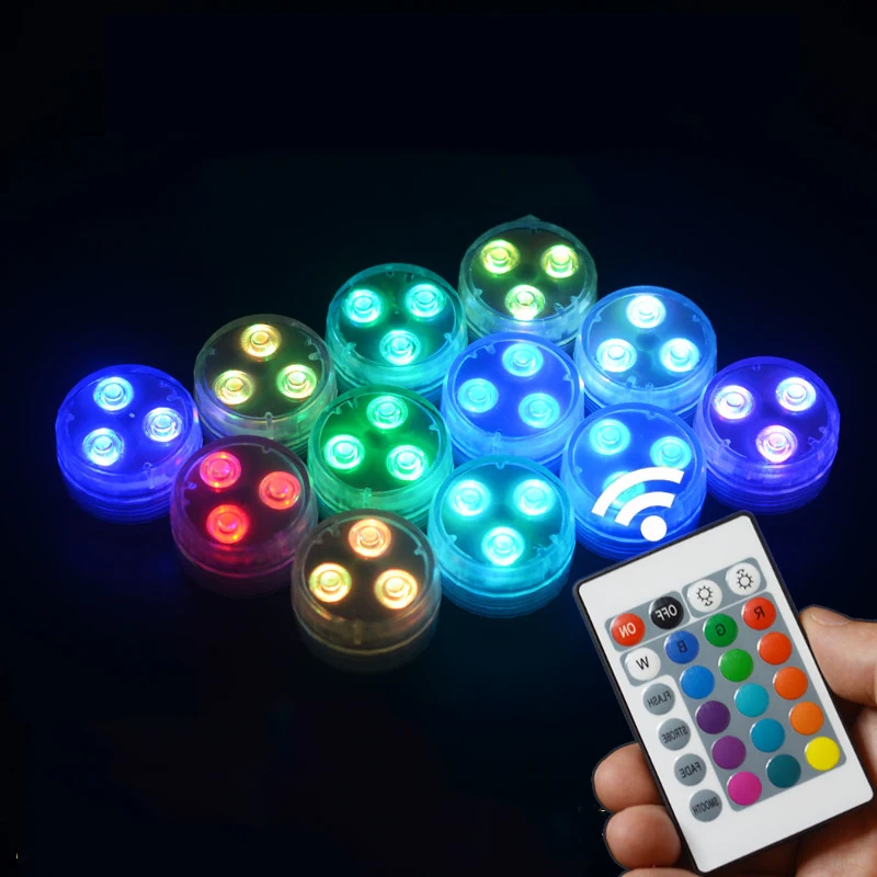 

3 LED Underwater Light 16 Colors RGB IP68 Waterproof Swimming Pool Accessories Light Outdoor Submersible Lights for Pond Vase