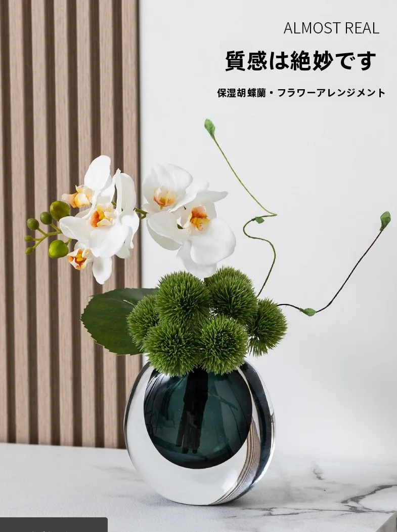 

Artificial Flower Decorative Ornament Humidifng Orchid Coffee Table Art for Living Room Sample Room
