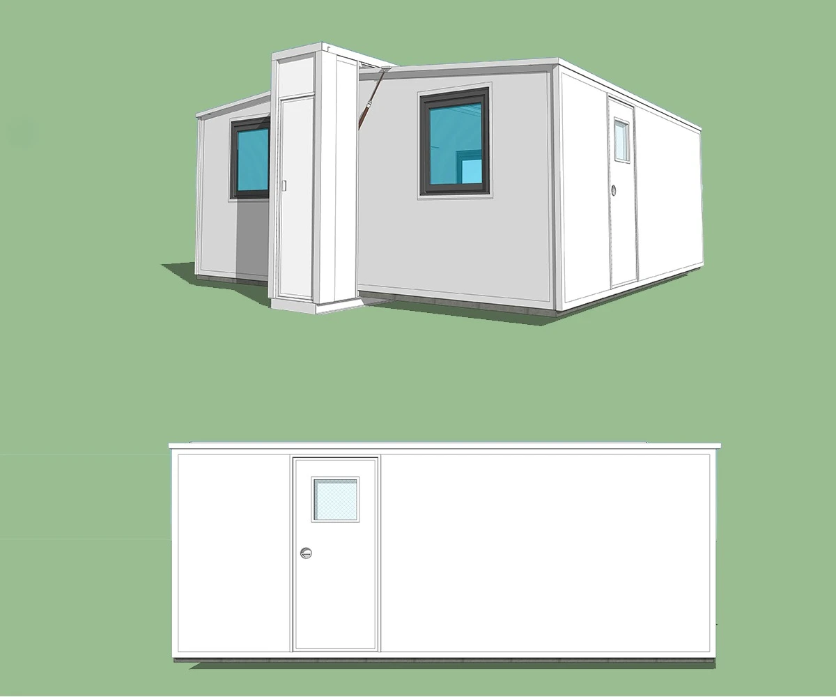 2 Bedroom Luxury Prefab Foldable Container House 40ft 20ft Movable Villa For Hospitals Made From Sandwich Panel On Sale