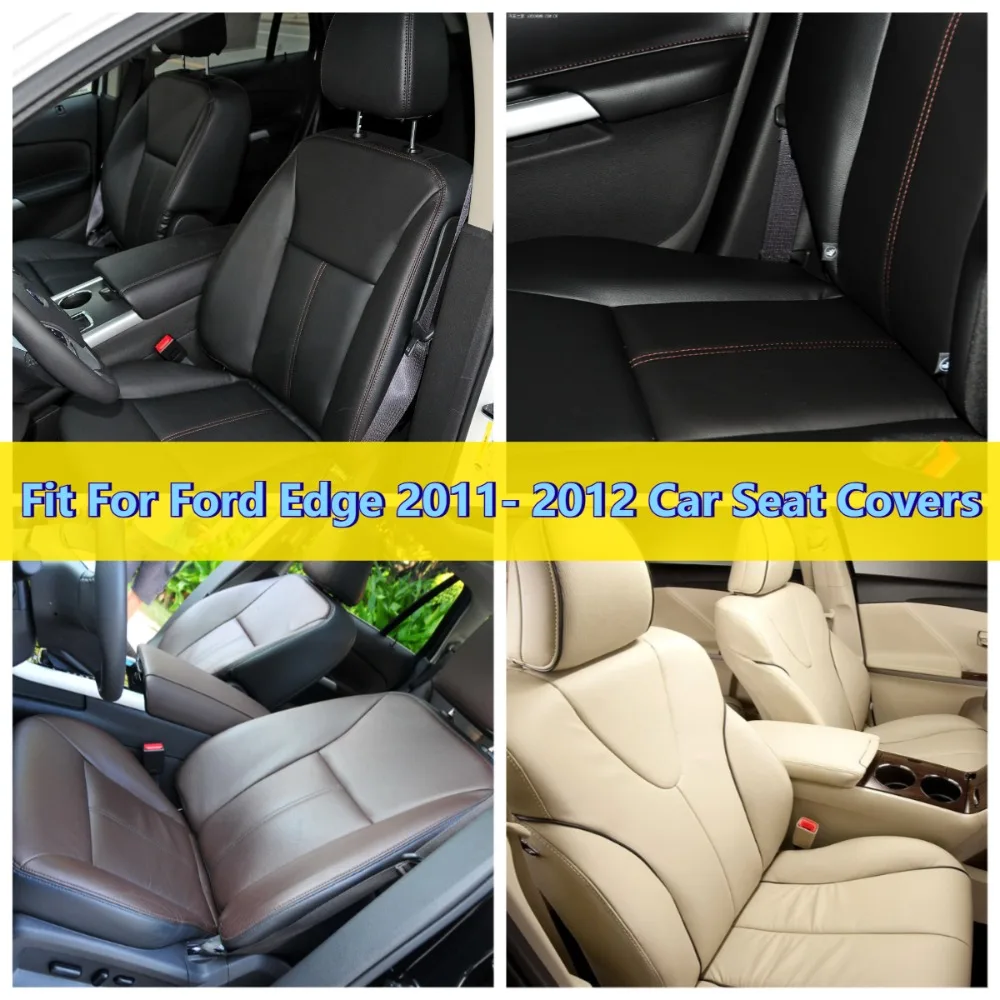 Custom-made  5 Seats Car Seat Covers Fit For Ford Edge 2011- 2012 Vegan Leather Custom Car Seat Covers Set Interior Accessories