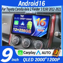 Android 16 Carplay For Toyota Corolla Axio 2 Fielder 3 E160 2012 - 2018 2019 2020 2021 Car Radio Multimedia Player Video Stereo