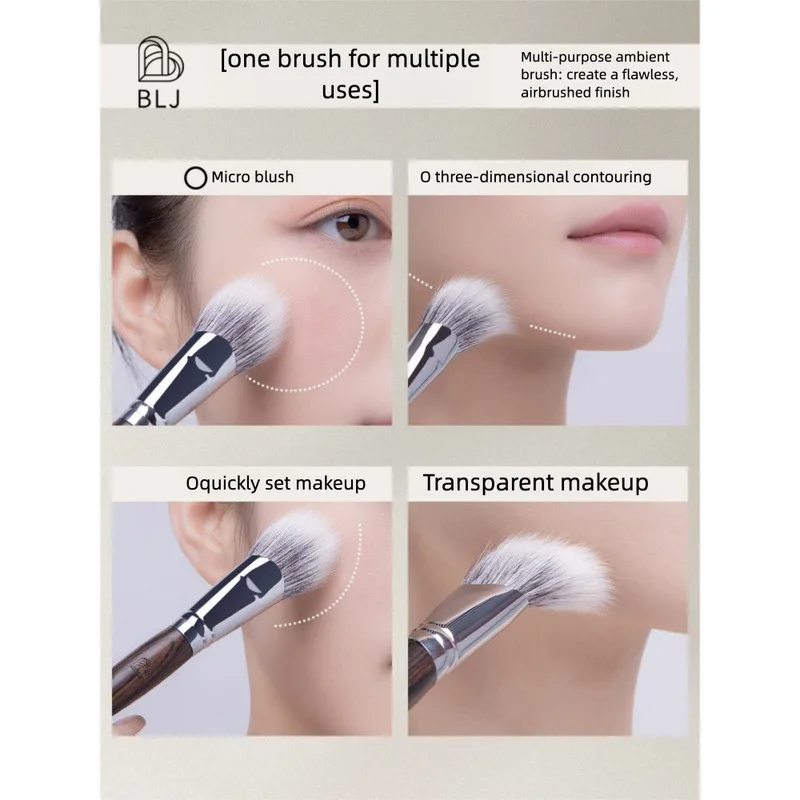 Blj Marked Ebony Atmosphere Blush Nose Shadow Contouring Dotting Soft Animal Hair Portable Makeup Brush Ht09