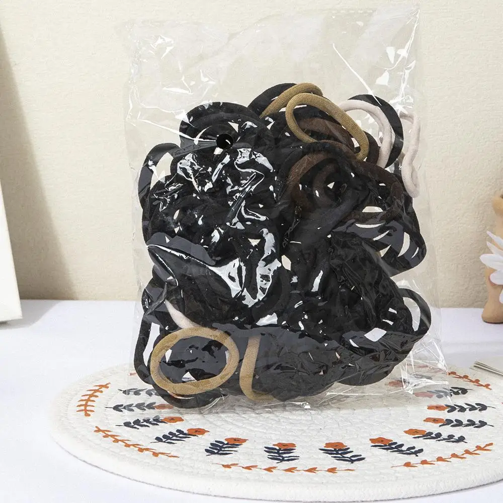 30/50/100 pçs feminino menina cores misturadas faixas de cabelo básico laços de cabelo elástico bandana acessórios de cabelo titular rabo de cavalo