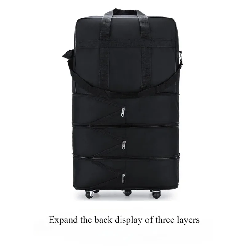 Folding Expandable Travel Bag Waterproof Oxford Large Capacity Men Suitcase Bag Women Travel Luggage Bag With Wheels