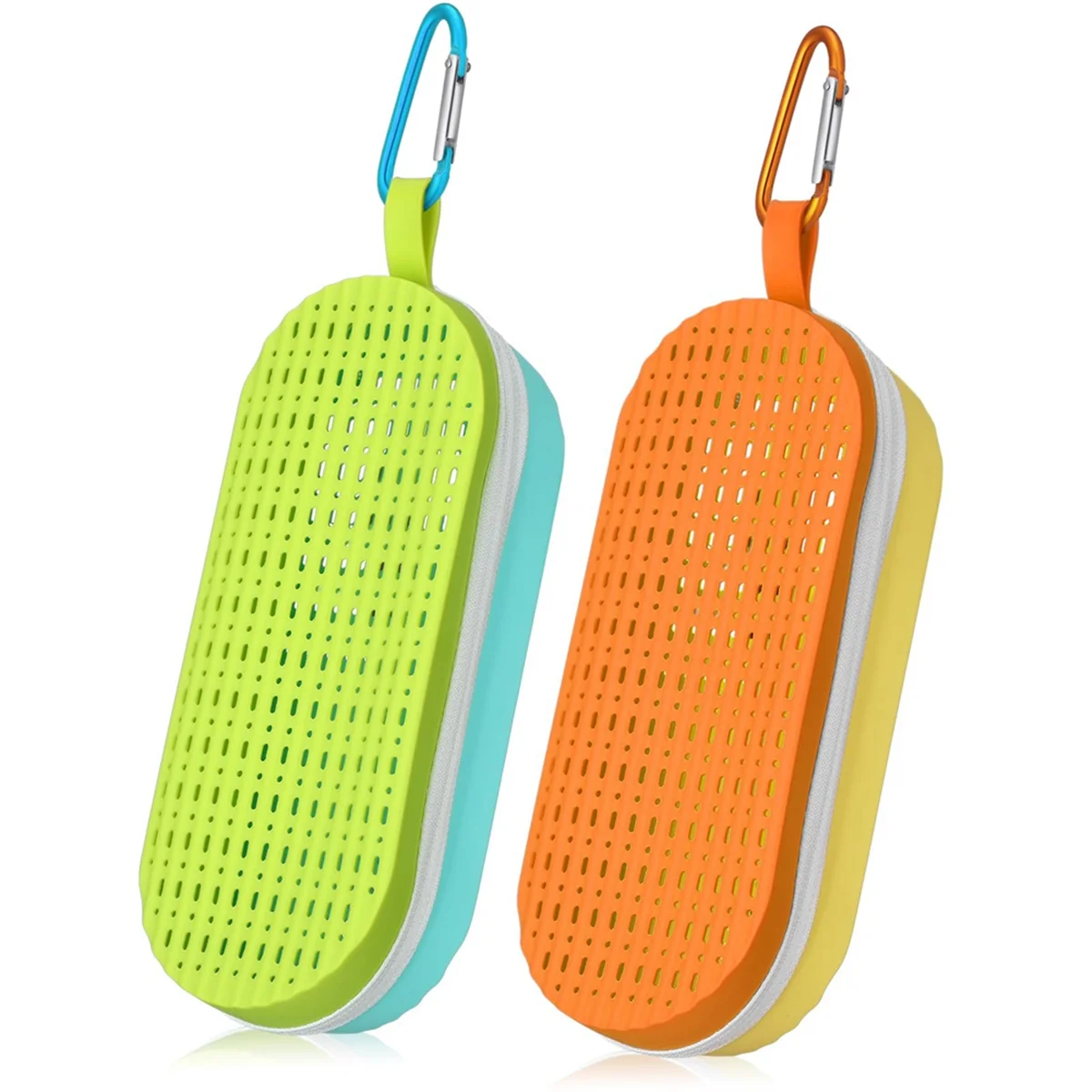 2525 + 2 قطعة حافظة نظارات السباحة لنظارات السباحة حافظات حماية من السيليكون مع فتحة التصريف وسحاب للنظارات الشمسية #3