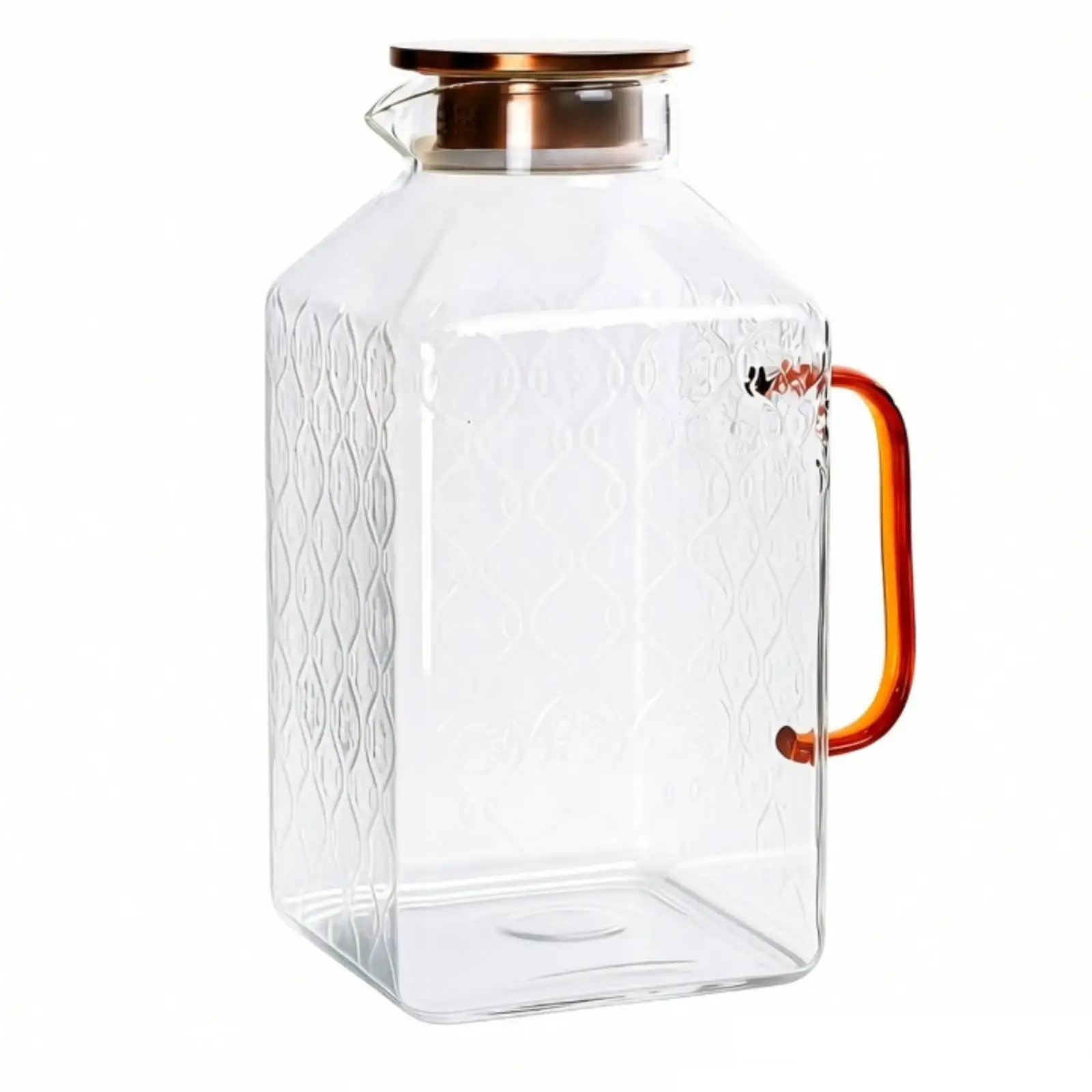 3800 Ml Glass Pitcher Refrigerator Safe Borosilicate Glass Pitcher Large Capacity Wide Mouth for Everyday Drinks, Infused Water