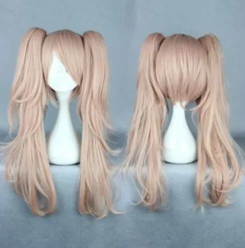 Wholesale Synthetic Danganronpa Enoshima Junko Two Ponytails Anime Women Cosplay Wi