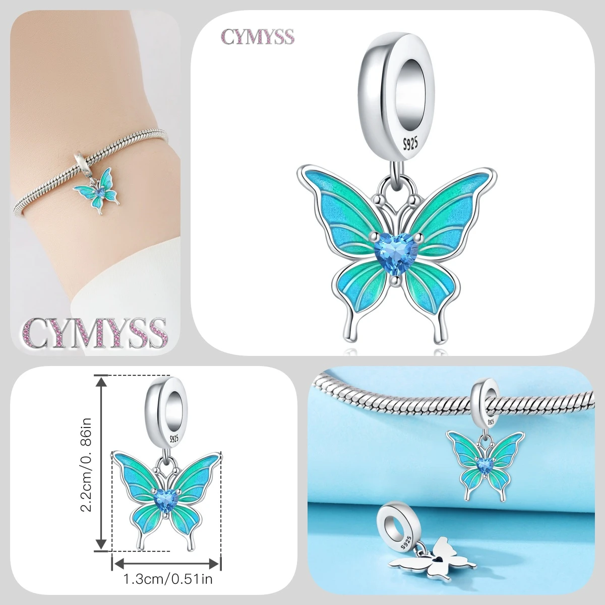 Zierlicher Anhänger aus 925er Sterlingsilber mit Engel-Gebetsperle, passend für Armreif, Armband, Halskette, DIY-Schmuck, Geburtstagsgeschenk für Frauen – Detail 4