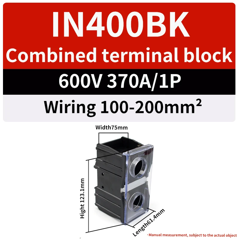 

Wiring Terminal Block IN400BK 370A 600V 1PCS In Series Japanese Terminal Electrical High Current Cable connectors