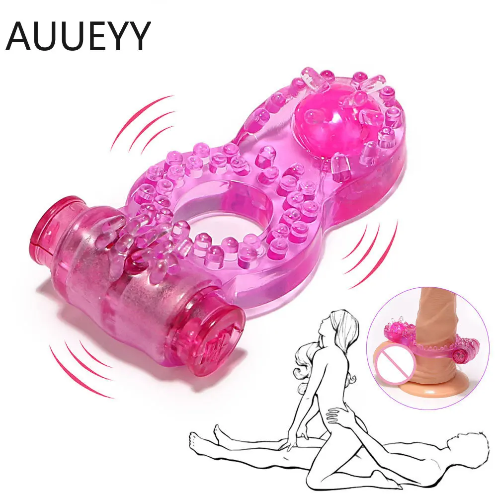 Soft TPE Male delay Penis ring Vibrating Clitoral Stimulator Strong Penis Erect Cock Ring Cage Semen Lock Ring Sex Toys For Men