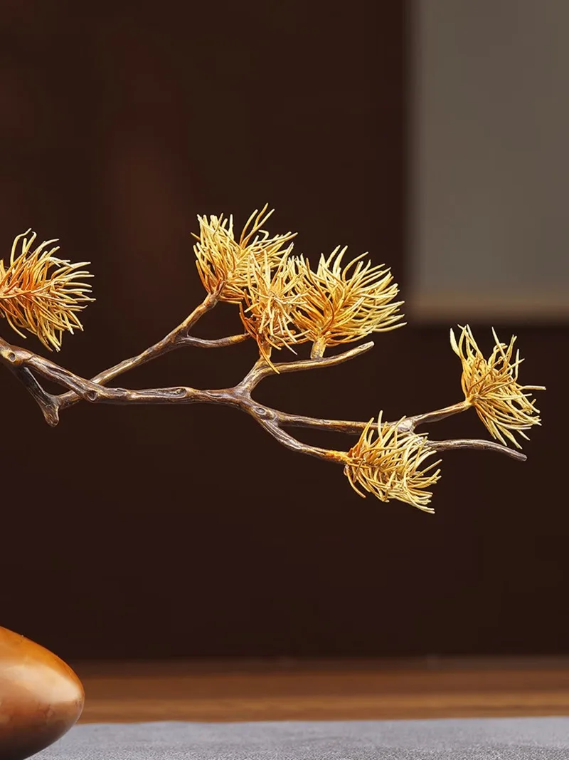 Welcome pine copper ornaments handicrafts, new Chinese lobby, living room, entrance office decoration, housewarming
