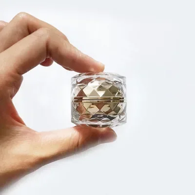 Frasco de creme acrílico de diamante brilhante dourado/prata 5g, garrafas recarregáveis de máscara de loção, embalagem cosmética frasco cosmético em pó para unhas