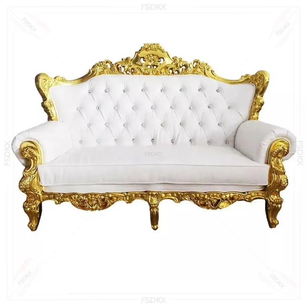 

Wholesale Wedding Rental Bride and Groom Sofa Chair Royal Cheap High Back king Throne Sofa Chair