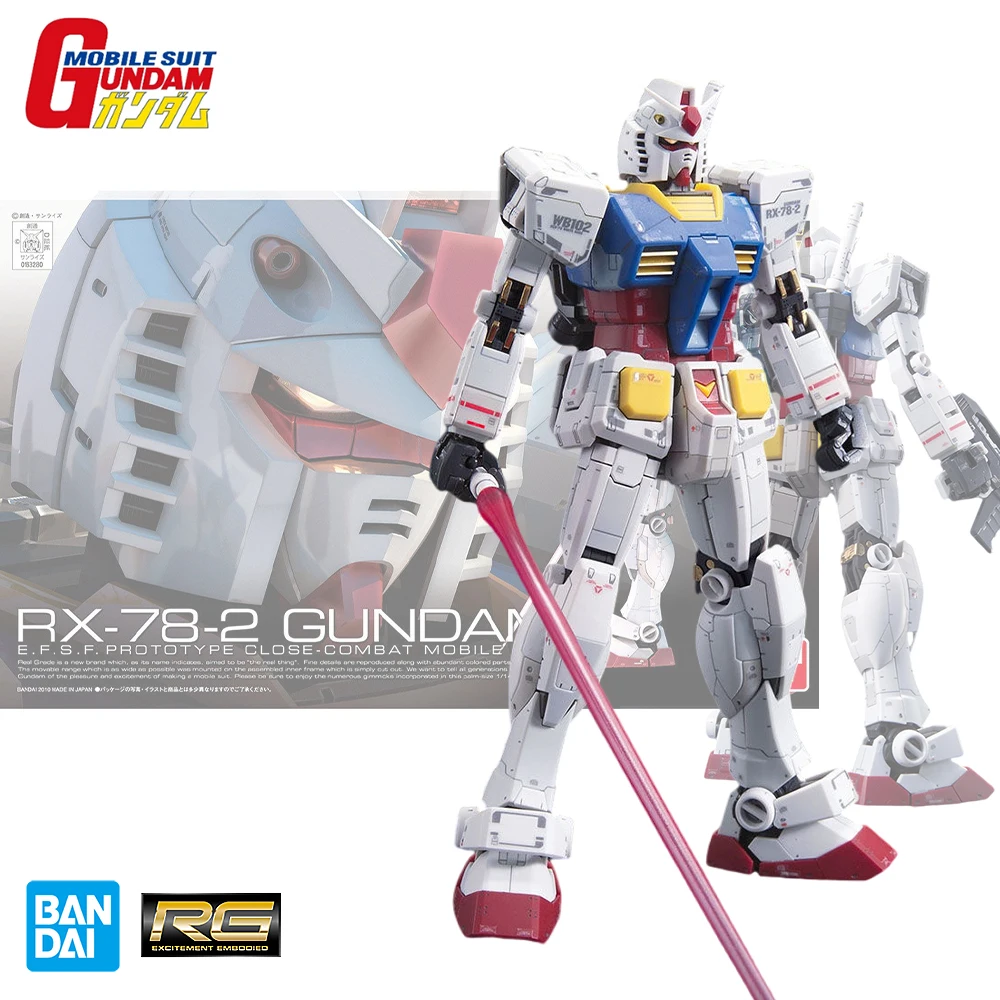 

Bandai Genuine RG 1/144 Gundam RX-78-2 GUNDAM Anime Action Figure Assembly Toys Collectible Model Decorative Toy Gifts