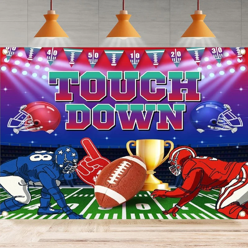 

Football Themed Photography Backdrop Large Touchdown Background Sports Football Field Home Party Backdrop Wall Banner Decor