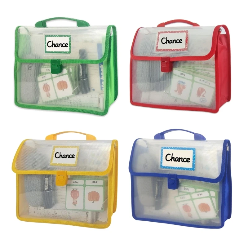 Portable Project Case Handheld Book Bag Clear Label Window Clear File Case Document Storage Case for Student 31x5.5x23cm