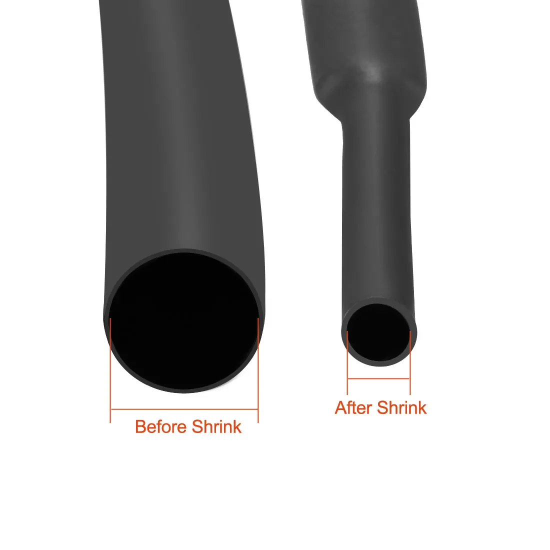 Tubi termorestringenti 1-6mm Diametro 10-150m Lunghezza 2:1 Manicotto per cavo termorestringente Isolamento elettrico Tubo termorestringente Nero
